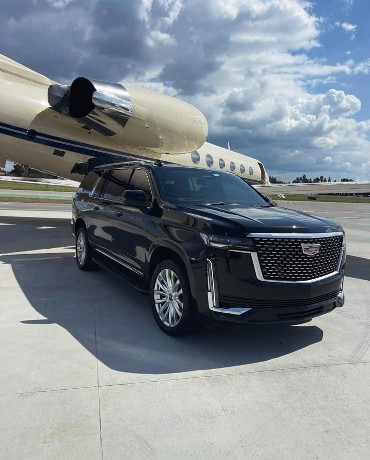 A private SUV waiting on the tarmac